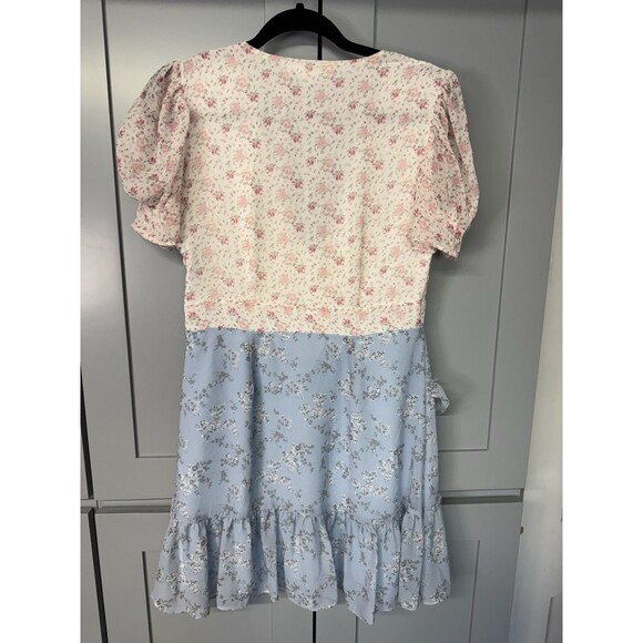 Shabby‎ Chic Floral Dress Medium Pink Blue LoveShackFancy Style Peasant Cottage - Picture 5 of 15